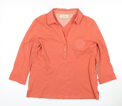 Womens UK Size M Viyella Orange Basic Blouse