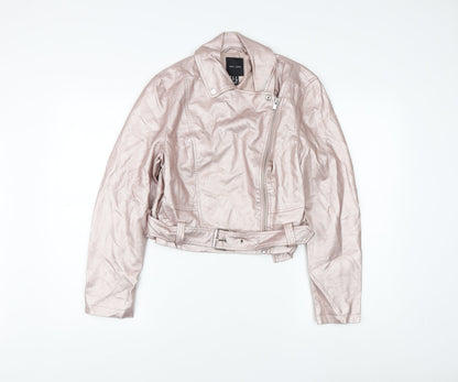 Womens UK Size UK 12 New Look Pink Motorcycle Jacket