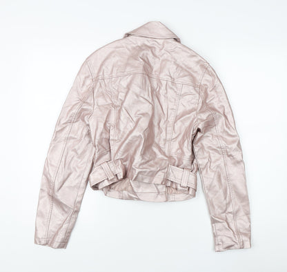 Womens UK Size UK 12 New Look Pink Motorcycle Jacket
