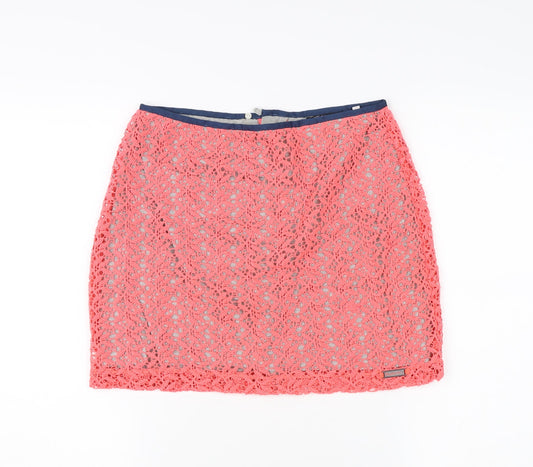 Womens UK Size S Superdry Straight & Pencil Lace Skirt