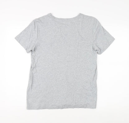 DKNY Women's Grey Basic T-Shirt, M, Casual Style