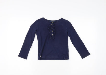 Polo Ralph Lauren Girls Blue Long Sleeve Pullover T-Shirt - 10 Years