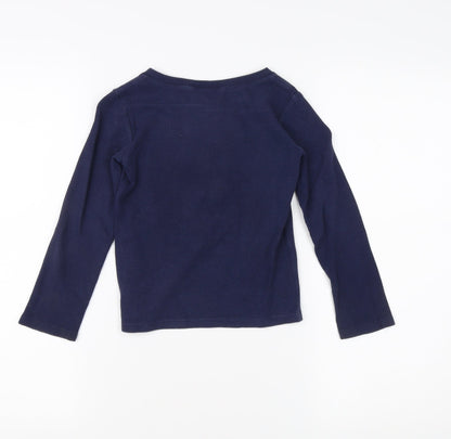Polo Ralph Lauren Girls Blue Long Sleeve Pullover T-Shirt - 10 Years