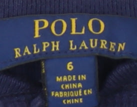 Polo Ralph Lauren Girls Blue Long Sleeve Pullover T-Shirt - 10 Years