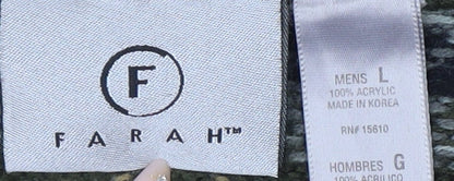 Farah Men's Green Fair Isle Pullover Jumper Size L