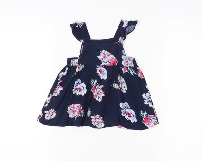 Joules Girls Floral Pinafore Dress, Multicoloured, 3-6 Months