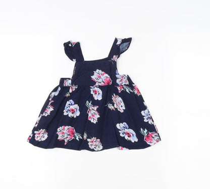 Joules Girls Floral Pinafore Dress, Multicoloured, 3-6 Months