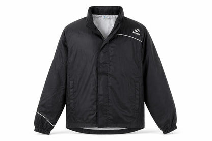 Front view of Sondico boys’ black windbreaker jacket 9-10 years