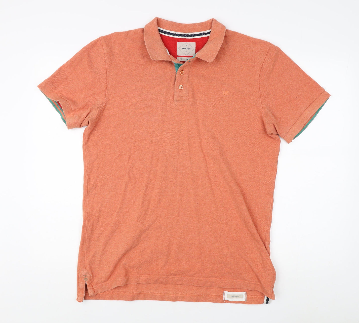 White Stuff Men's Orange Polo Shirt Medium