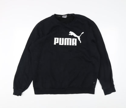 Puma Unisex Black Sweatshirt, Size L, Logo Pullover