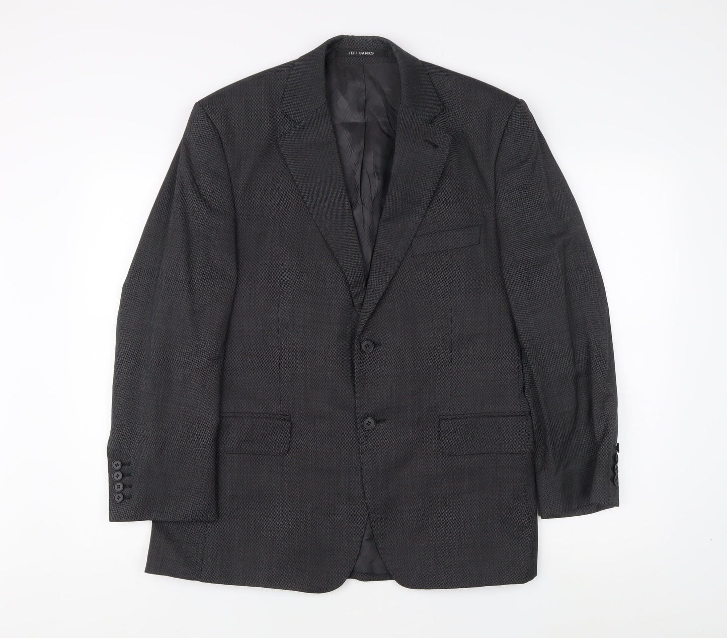 Mens UK Size 40 Jeff Banks Regular Grey Suit Jacket