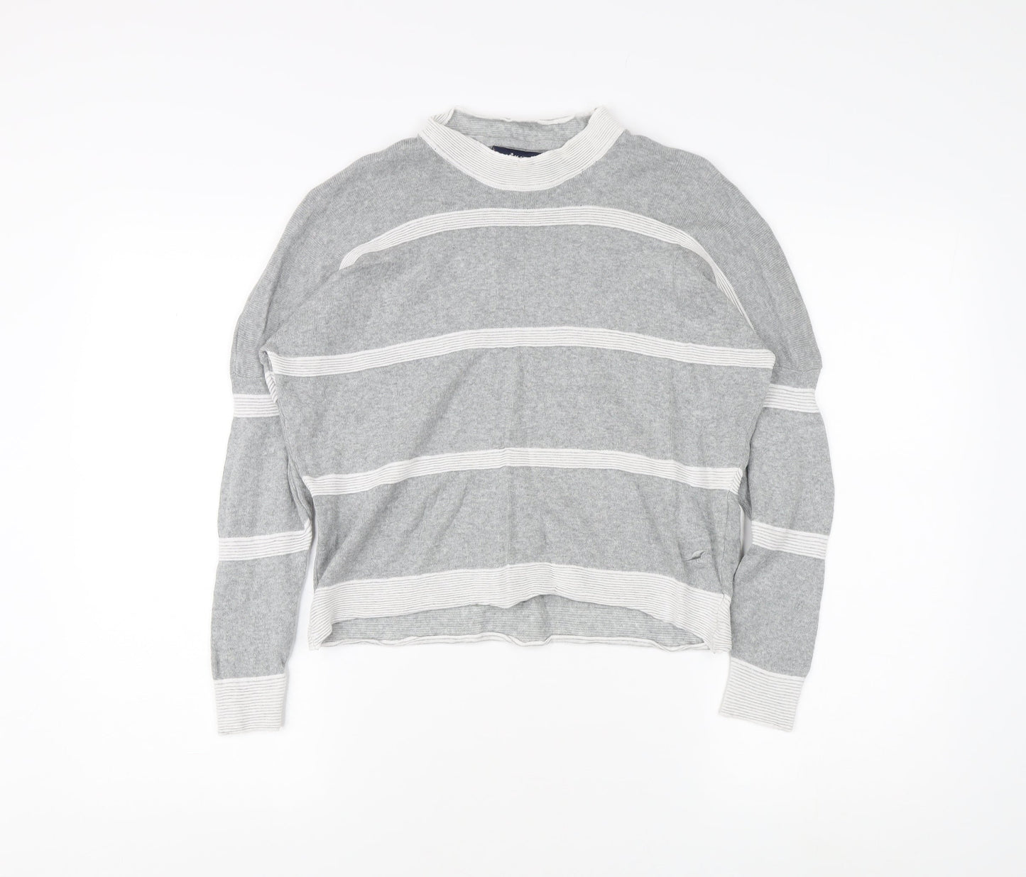 Kangol Women's Grey Striped Pullover Jumper Size 12