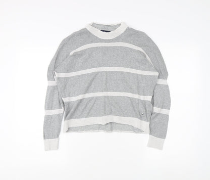 Kangol Women's Grey Striped Pullover Jumper Size 12