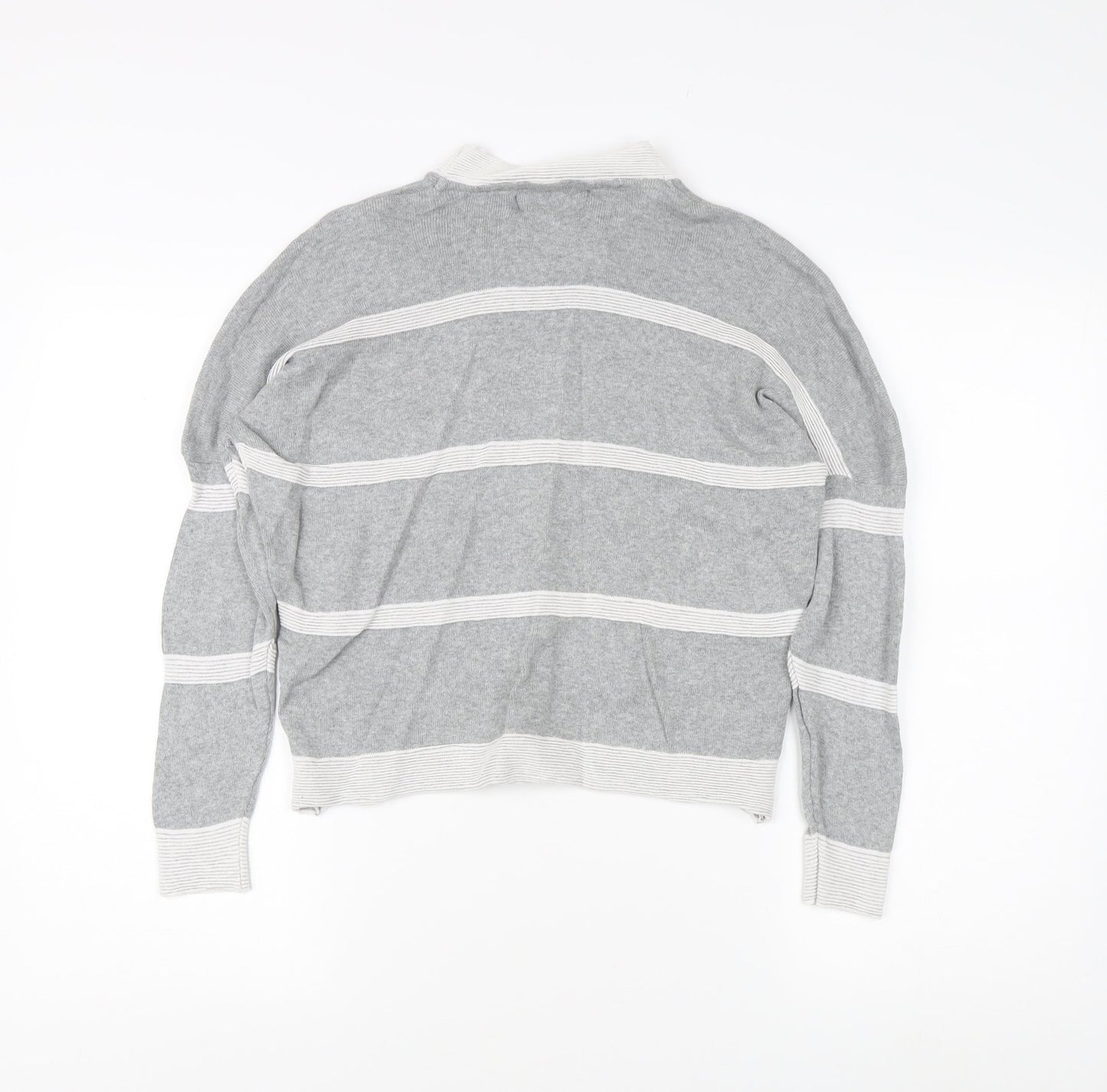 Kangol Women's Grey Striped Pullover Jumper Size 12