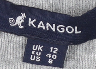 Kangol Women's Grey Striped Pullover Jumper Size 12