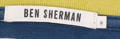 Ben Sherman Men's Blue striped Polo Shirt, Size Medium.