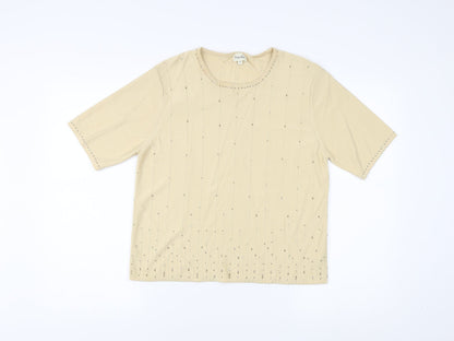 Womens UK Size M Viyella Beige Jersey T-Shirt