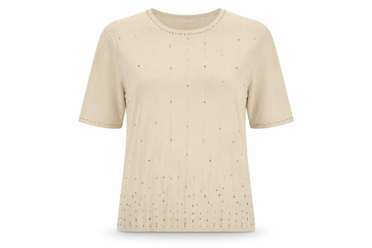 Womens UK Size M Viyella Beige Jersey T-Shirt