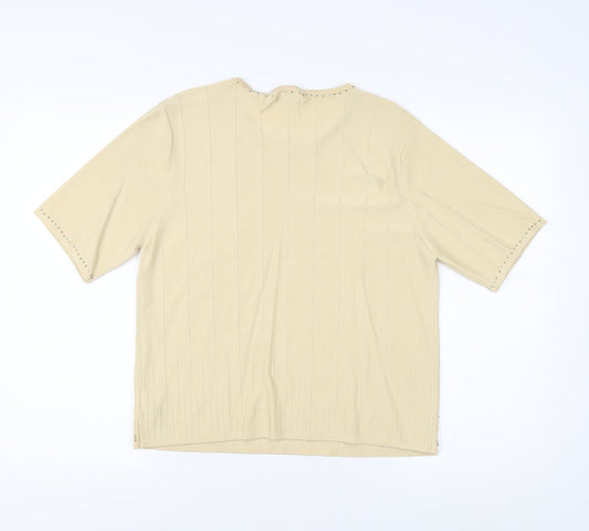 Womens UK Size M Viyella Beige Jersey T-Shirt