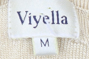 Womens UK Size M Viyella Beige Jersey T-Shirt