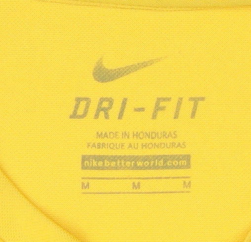 Mens UK Size M Nike Yellow Football Gym & Training T-Shirt