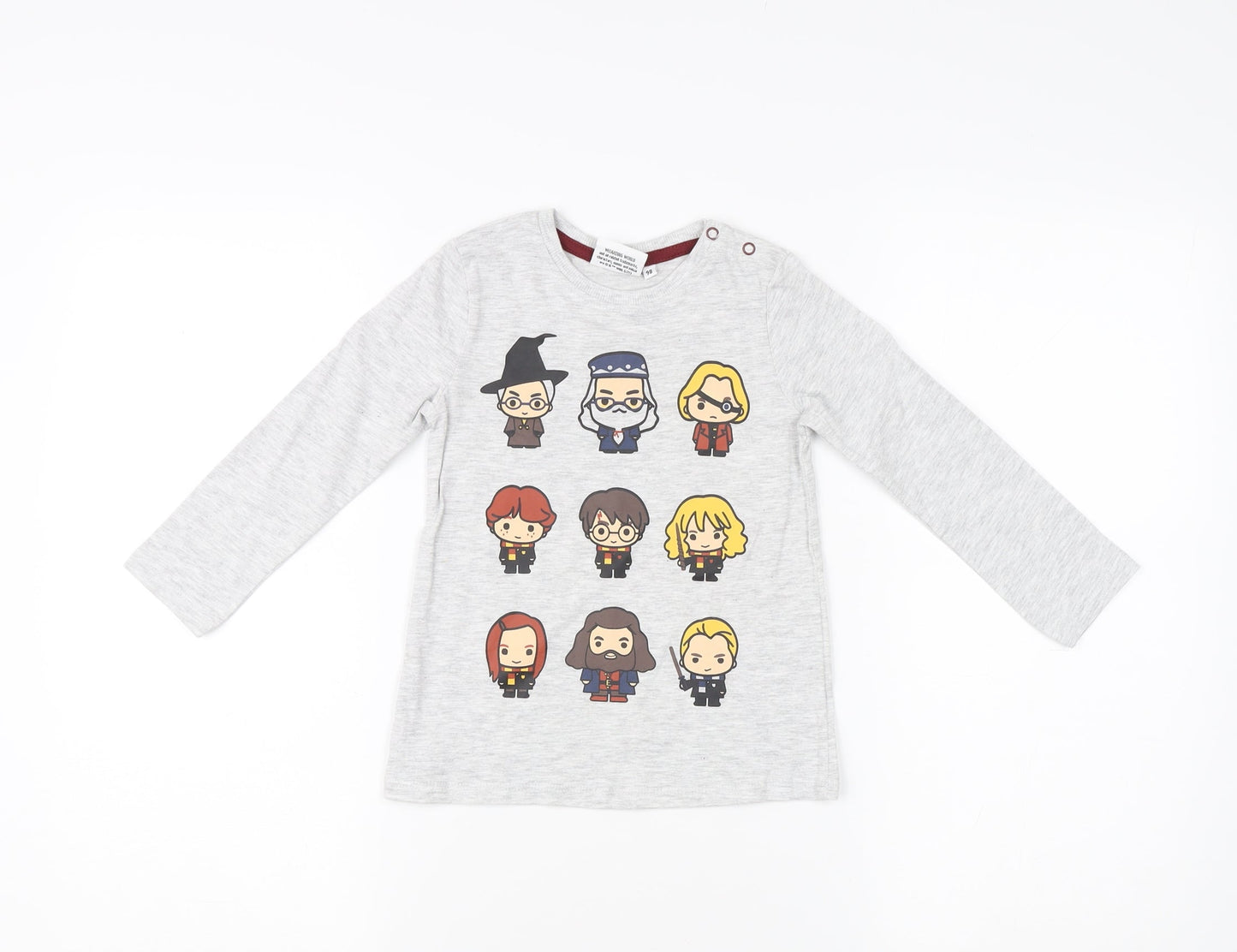 Harry Potter Boys Grey Cartoon Long Sleeve T-Shirt 2-3 Years