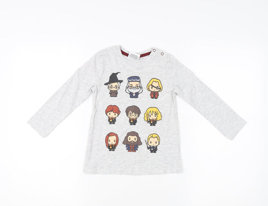 Harry Potter Boys Grey Cartoon Long Sleeve T-Shirt 2-3 Years