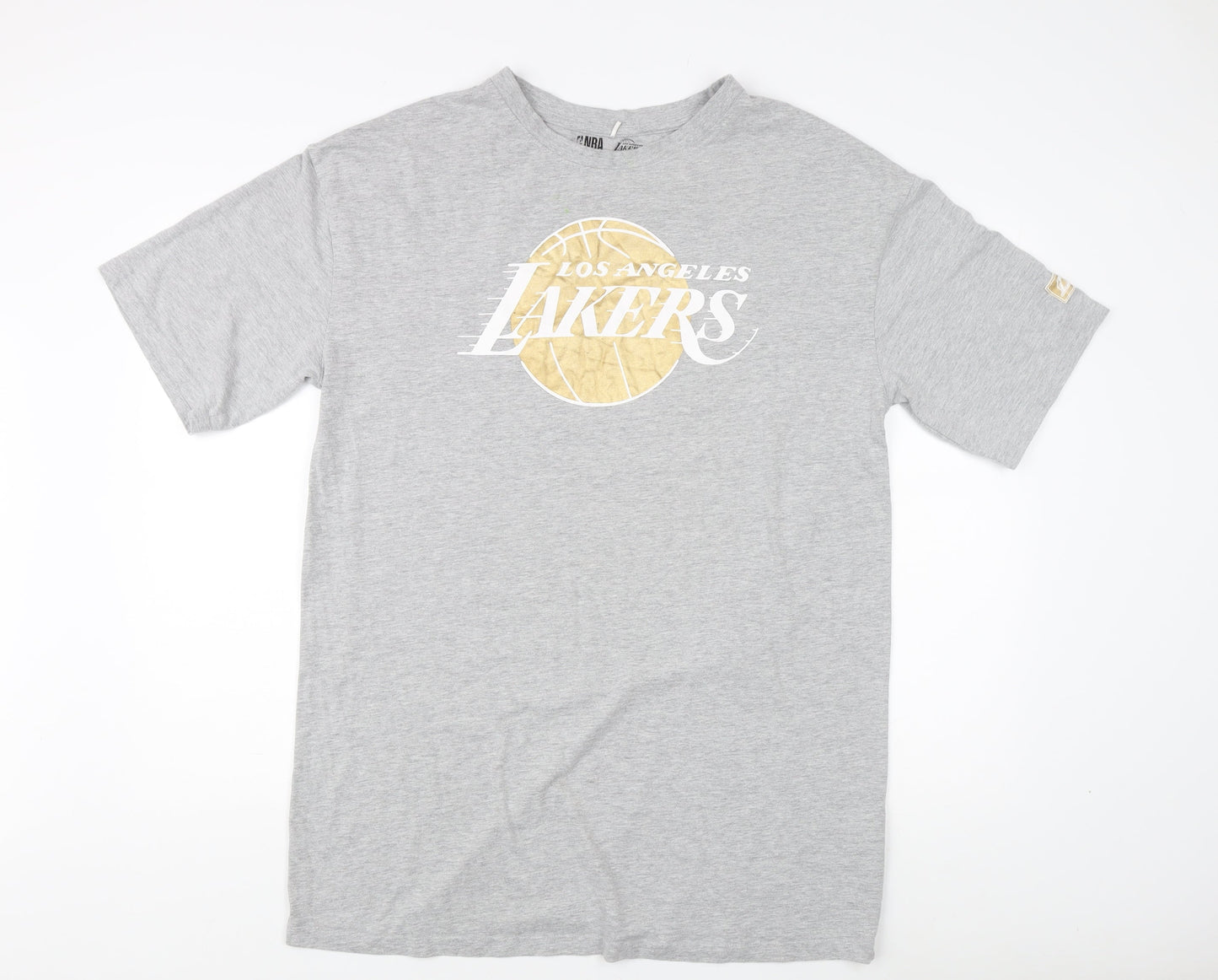 Unisex Adults UK Size 10-12 NBA Grey Basic T-Shirt