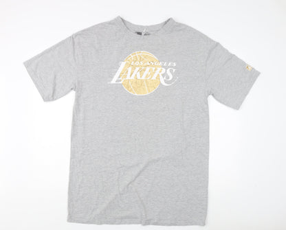 Unisex Adults UK Size 10-12 NBA Grey Basic T-Shirt