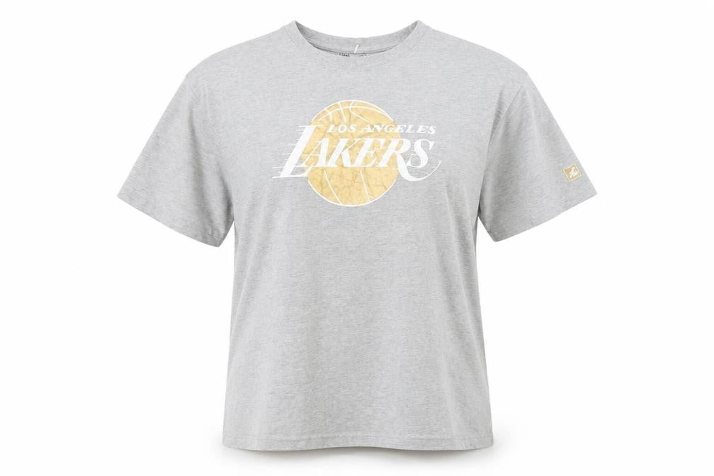 Front view of NBA Los Angeles Lakers Grey T-Shirt, unisex, s