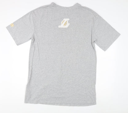 Unisex Adults UK Size 10-12 NBA Grey Basic T-Shirt