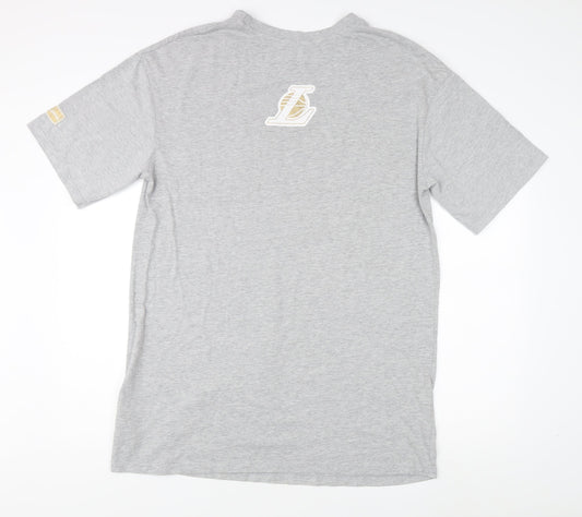Unisex Adults UK Size 10-12 NBA Grey Basic T-Shirt