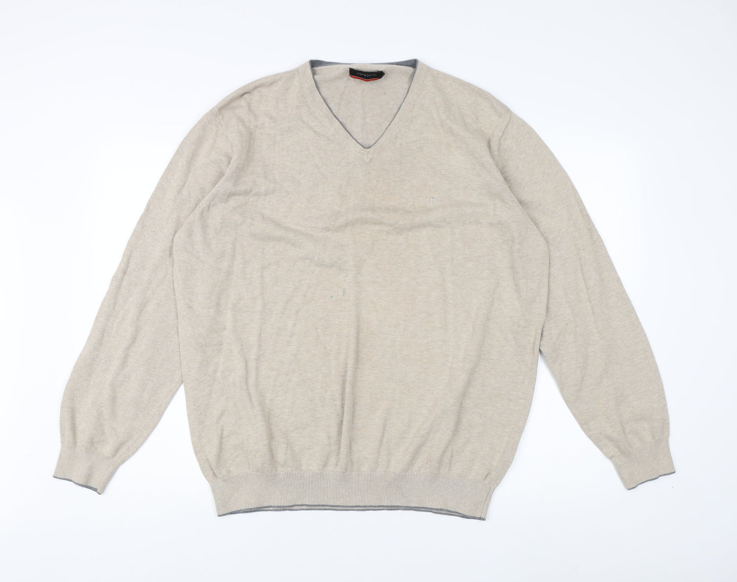 Pierre Cardin Men's Beige V-Neck Pullover Jumper L