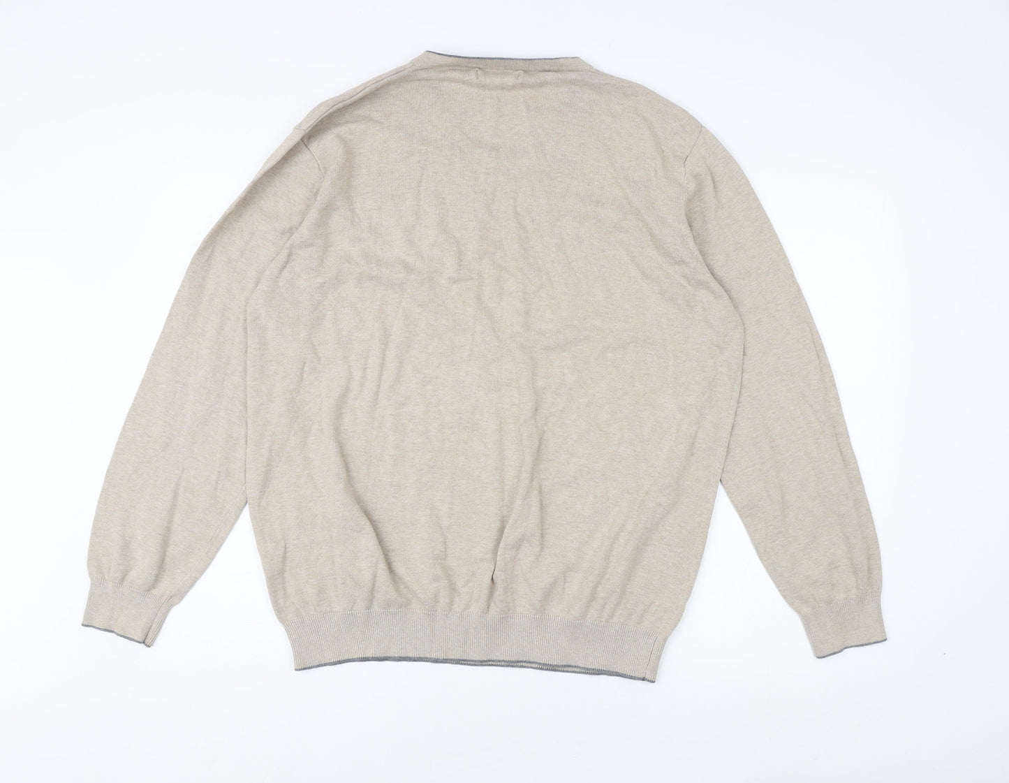 Pierre Cardin Men's Beige V-Neck Pullover Jumper L