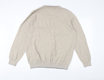 Pierre Cardin Men's Beige V-Neck Pullover Jumper L