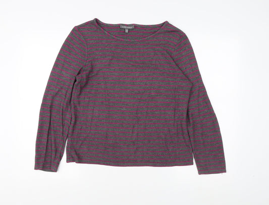 Laura Ashley Women's Multicoloured Striped T-Shirt UK 10