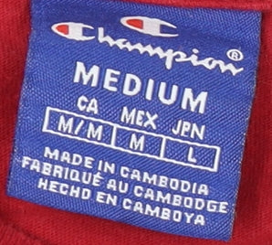 Mens UK Size M Champion Red  T-Shirt