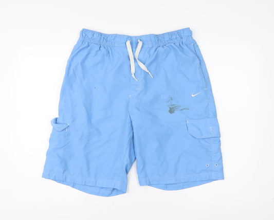 Additional front view of Nike Men's Blue Board Shorts L Elastic Drawstring Fit