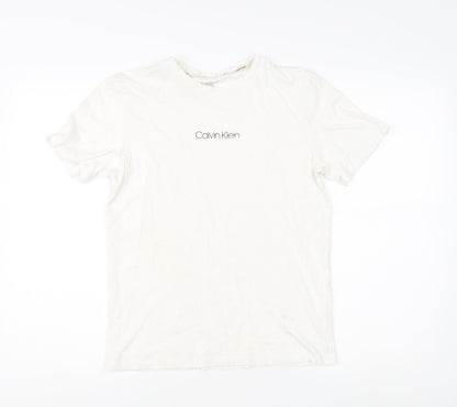 Calvin Klein Kids Unisex White T-Shirt, Size 14-15 Years