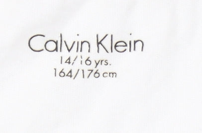 Calvin Klein Kids Unisex White T-Shirt, Size 14-15 Years
