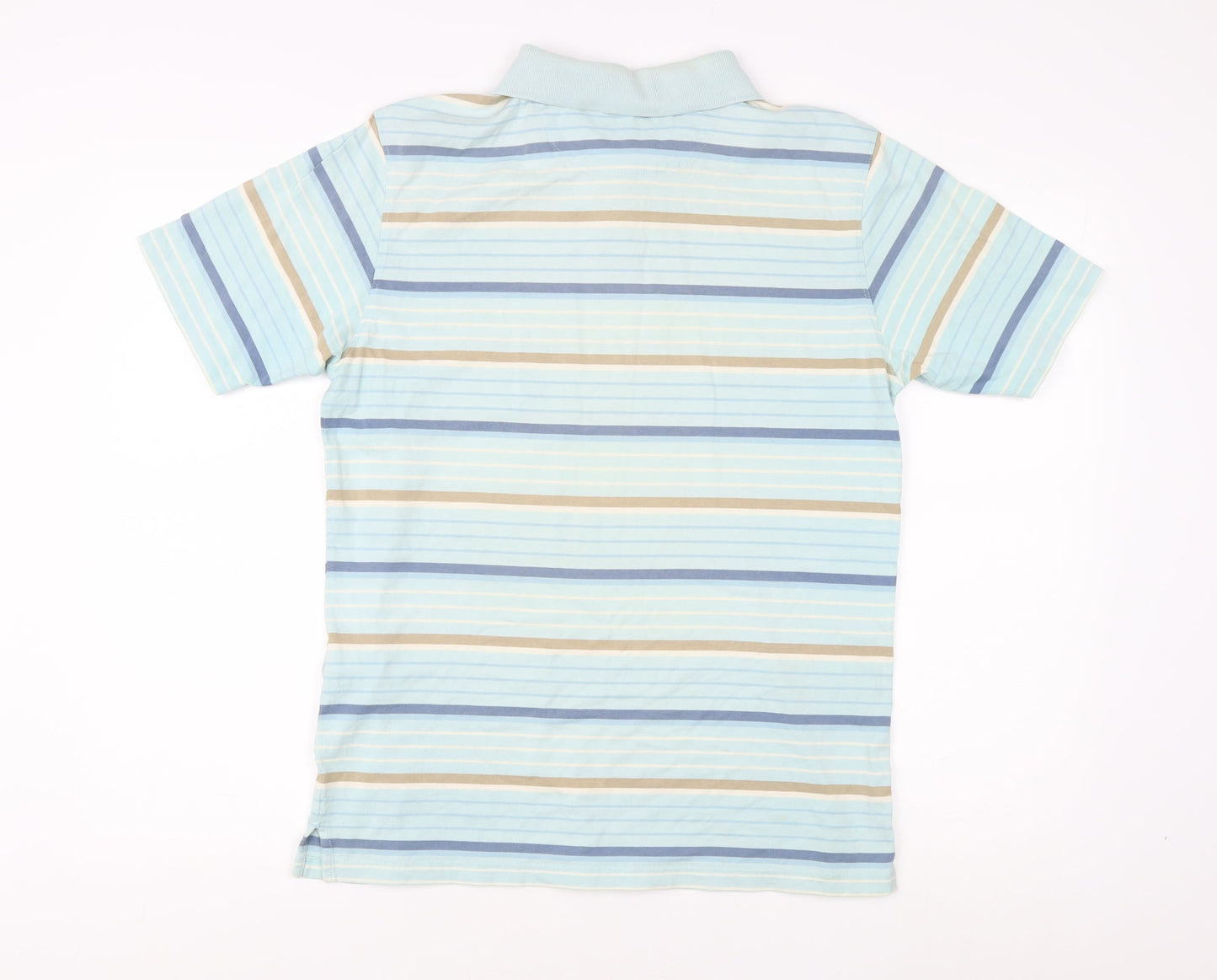 Guise Men's Blue Striped Medium Polo Shirt