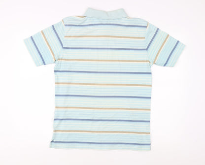 Guise Men's Blue Striped Medium Polo Shirt