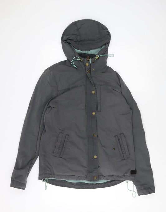 Fat Face Women's Grey Jacket Size 10 Hooded Vintage