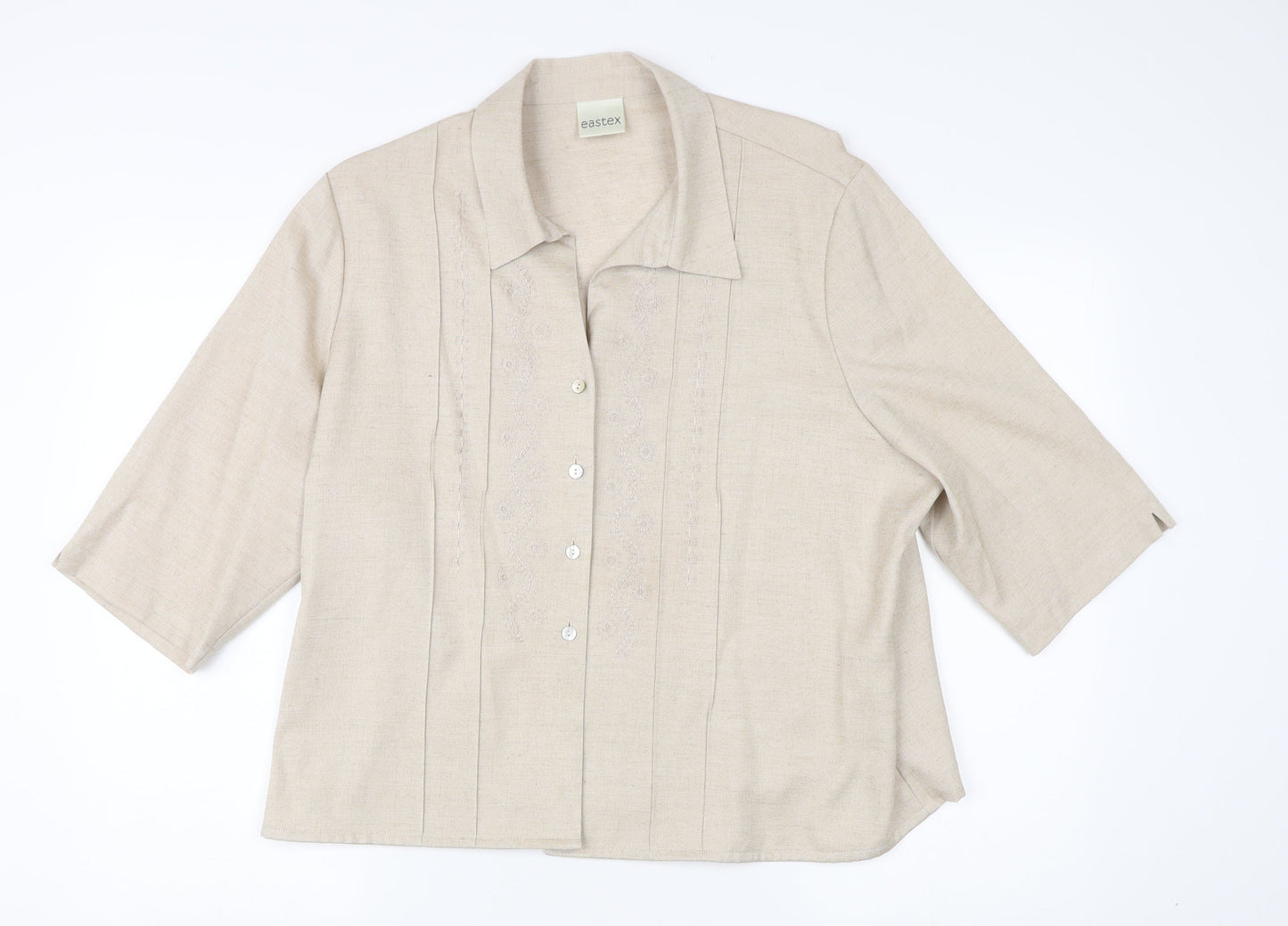 Womens UK Size 20 Eastex Beige Basic Button-Up