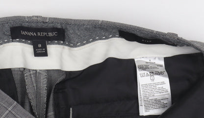 Banana Republic Women's Grey Check Trousers Size 12