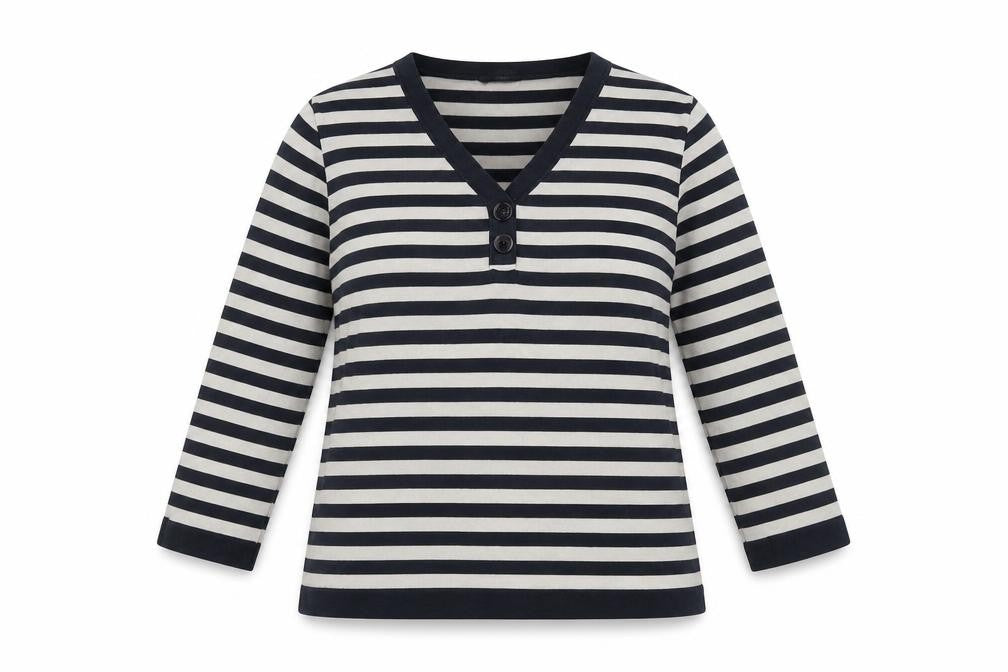 Womens UK Size L Jaeger Multicoloured Henley Jumper