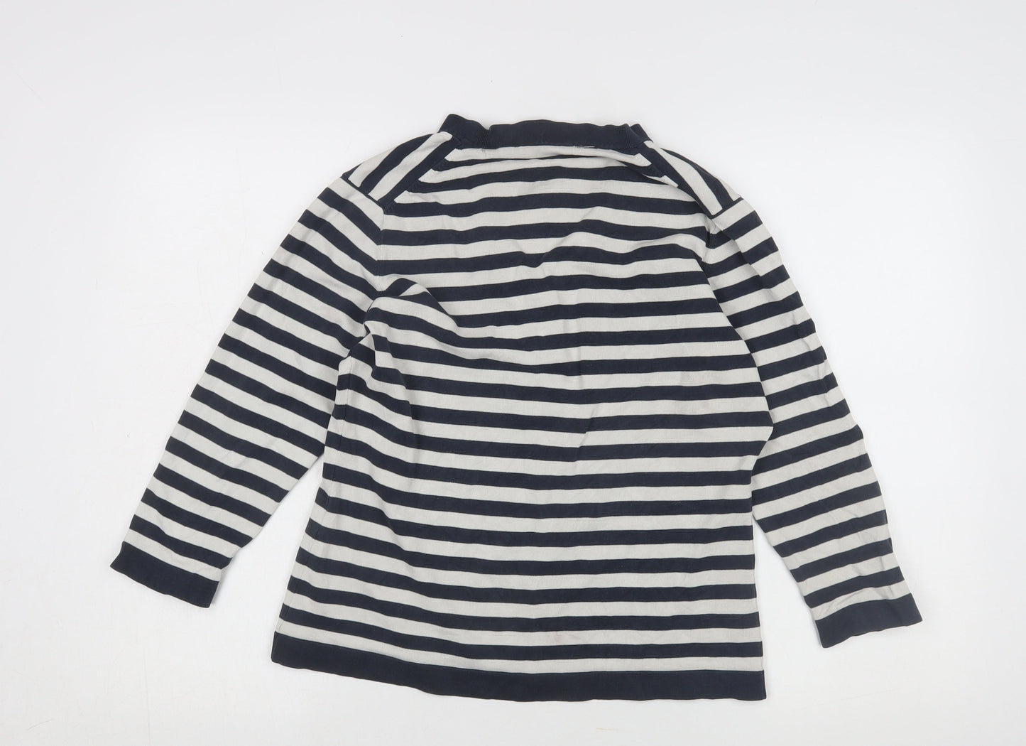 Jaeger Women's Multicoloured Striped Henley Jumper L