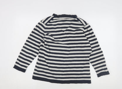 Jaeger Women's Multicoloured Striped Henley Jumper L