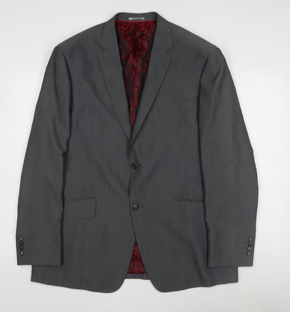 Boggi Men's Grey Blazer Jacket, Size 44 Regular, Business Wear