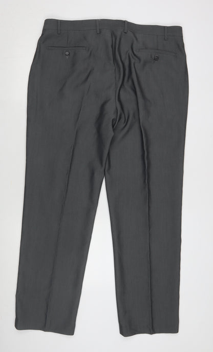 Bossi Men's Grey Trousers, Size 38, Formal Style